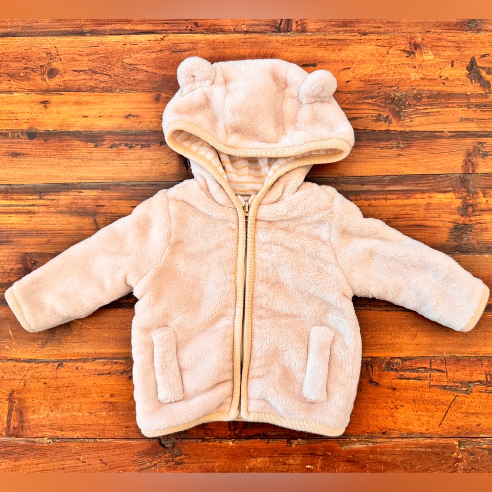 Adorable Cream Fleece Baby Jacket with Ears